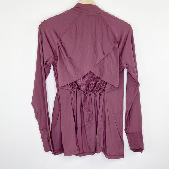 Zuda Z-Sol Eggplant Red Purple Drape Front Cardigan Women's Size XX-Small XXS - Picture 8 of 8